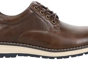 Crevo Men's Genoa Perforated Oxford Casual Shoes - Stylish Brown Comfort for Everyday Wear - Breathable Design for All-D