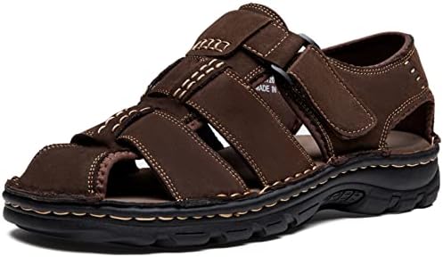 Jousen Men's Arch Support Casual Genuine Leather Sandals - Summer Outdoor Beach Fisherman Footwear for Comfort and Durab