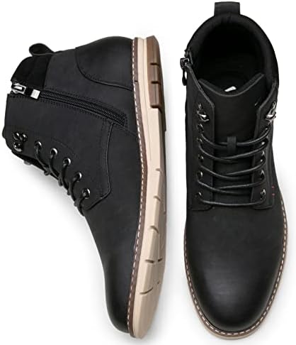 Vostey Men's Waterproof Fashion Motorcycle Boots | Casual Dress Shoes for Everyday Wear | Stylish and Durable Design