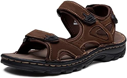 Jousen Men's Arch Support Casual Genuine Leather Sandals - Summer Outdoor Beach Fisherman Footwear for Comfort and Durab