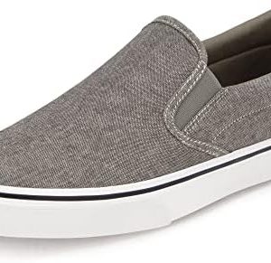 TOBER Men's Classic Low Top Canvas Sneakers - Comfortable Black Fashion Shoes with Soft Insole for Casual Dress and Walk
