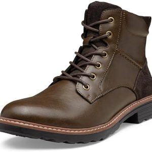 Jousen Men's Casual Leather Motorcycle Dress Boots with Side Zipper – Stylish, Durable, Perfect for Everyday Wear
