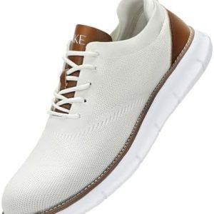 SVNKE Men's Casual Business Mesh Dress Shoes - Lightweight Breathable Lace Up Sneakers for Walking - Comfortable Thick S