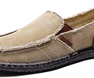 CASMAG Men's Casual Cloth Shoes - Vintage Canvas Slip-On Loafers for Everyday Leisure - Comfortable and Stylish Flat Boa