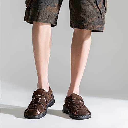 Jousen Men's Arch Support Casual Genuine Leather Sandals - Summer Outdoor Beach Fisherman Footwear for Comfort and Durab