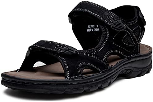 Jousen Men's Arch Support Casual Genuine Leather Sandals - Summer Outdoor Beach Fisherman Footwear for Comfort and Durab