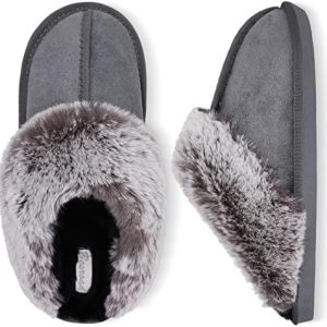 Besroad Winter Fuzzy House Slippers for Women | Plush Faux Fur Fluffy Flats | Warm Slide Shoes | Cozy Indoor Footwear |